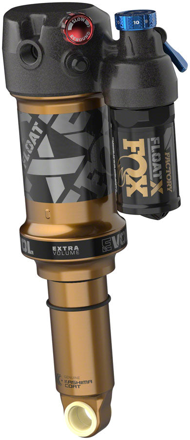 FOX FLOAT X Factory Rear Shock - Trunnion Metric, 185 x 55 mm, 0.4 Spacer, 2-Position Lever, EVOL LV, Kashima Coat Outlet Great Deals