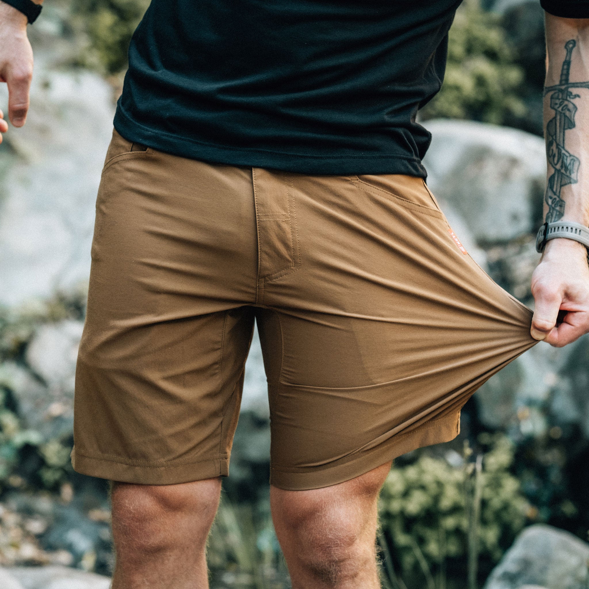 KETL Mtn Shenanigan Hiking Shorts - Lightweight, Stretchy, Packable Men's Travel Shorts Brown Men's