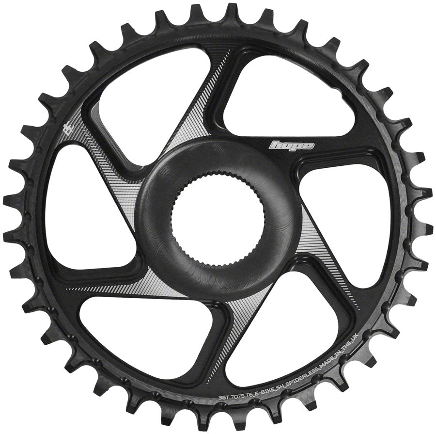 Hope Spiderless Chainring -  36T, R22,  Ebike,  Shimano,  Black Low Pice For Sale