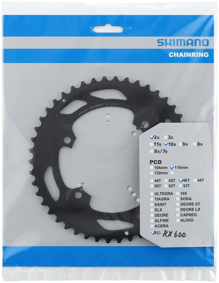 Shimano FC-RX600-10 Chainring - 46t, 110 BCD, For 2x10, Black Outlet Get To Buy