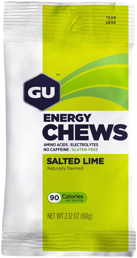 GU Energy Chews - Salted Lime, Box of 12 Bags Cheap 100% Original