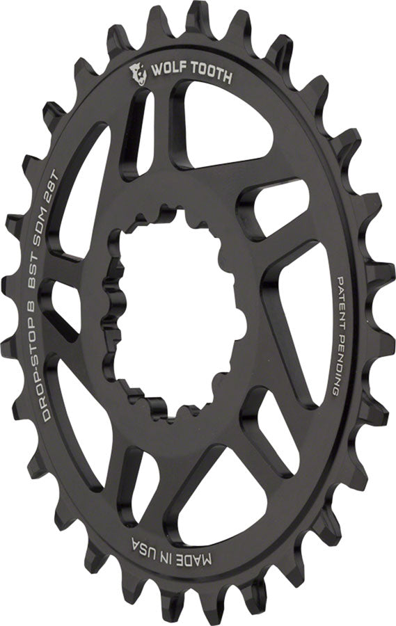 Wolf Tooth Direct Mount Chainring - 28t, SRAM Direct Mount, Drop-Stop B, For SRAM 3-Bolt Boost Cranks, 3mm Offset, Black Cheap Pice Cost