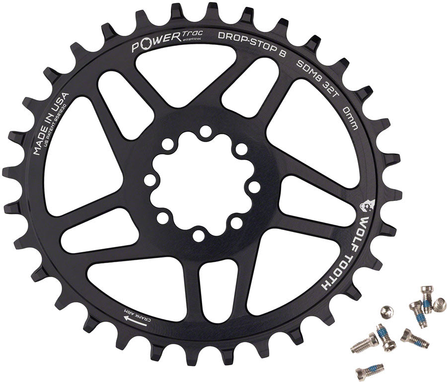 Wolf Tooth Elliptical Direct Mount Chainring - 32t, SRAM Direct Mount, Drop-Stop B, For SRAM 8-Bolt Cranksets, 0mm Where To Buy