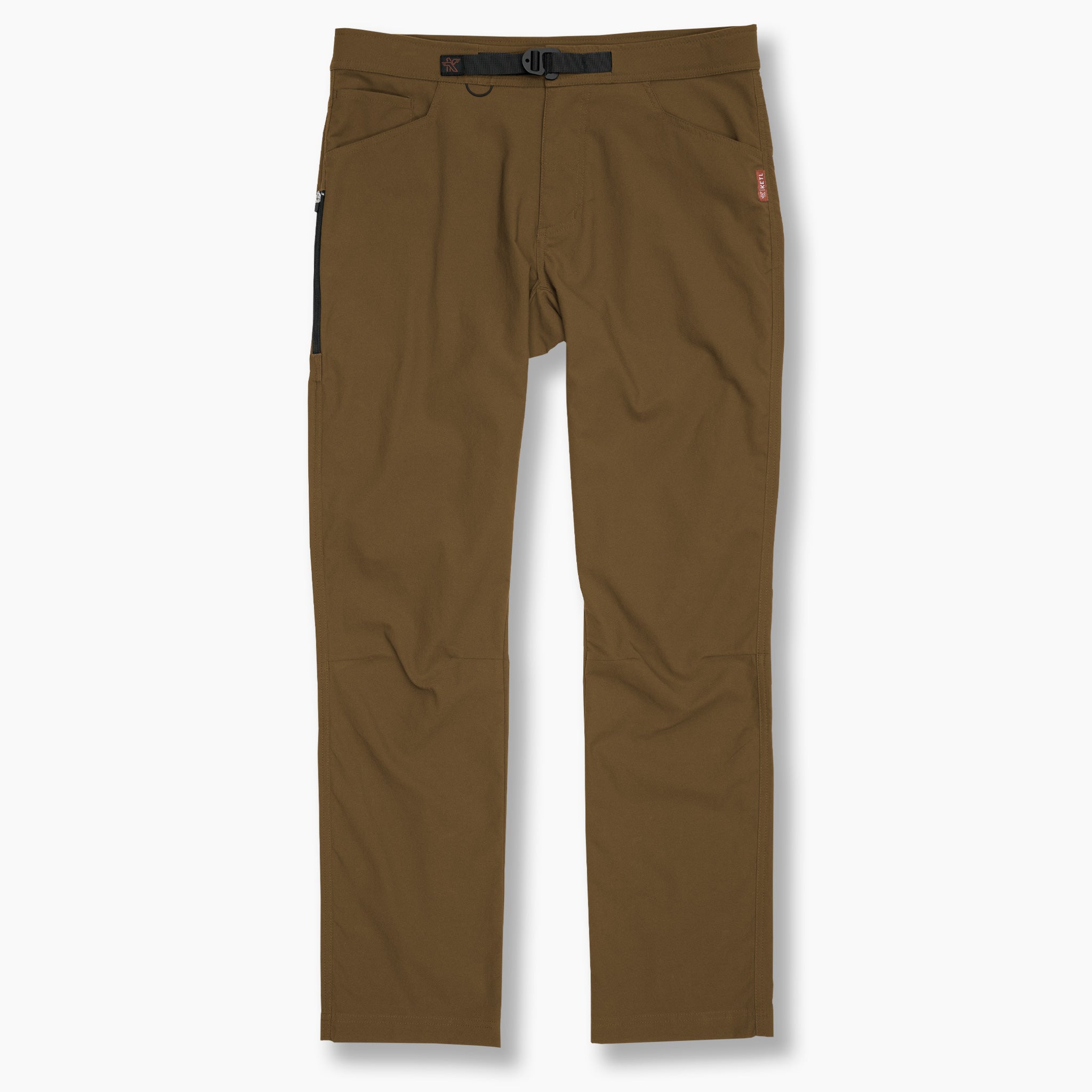 Ketl Mtn Shenanigan Hiking Pants Straight Fit 32 Inseam - Lightweight, Stretchy, Packable, Adventure Travel Men's Pants Brown