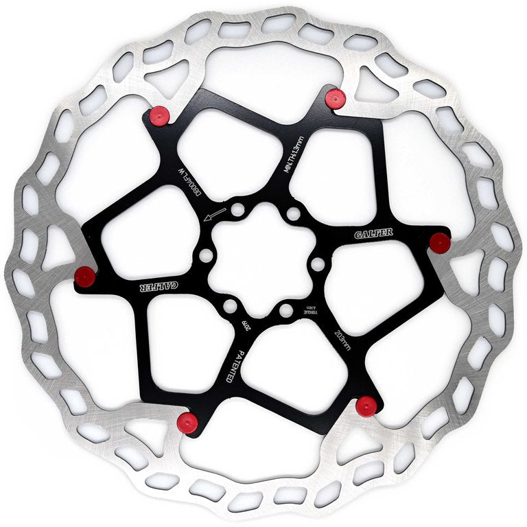 Galfer Disc Wave Floating Disc Brake Rotor 1.8mm, 203mm Black/Silver Red Buttons For Nice For Sale