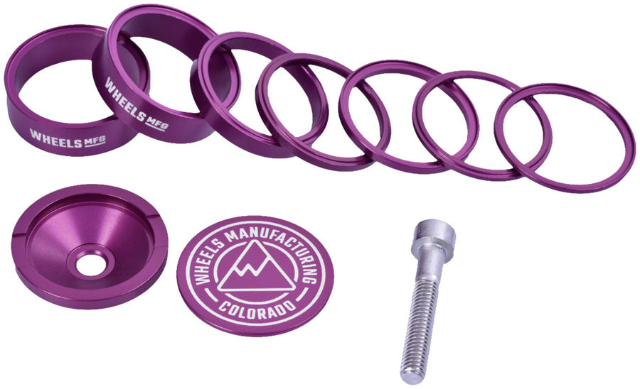 Wheels Manufacturing Pro StackRight Headset Spacer Kit - Purple For Sale Online