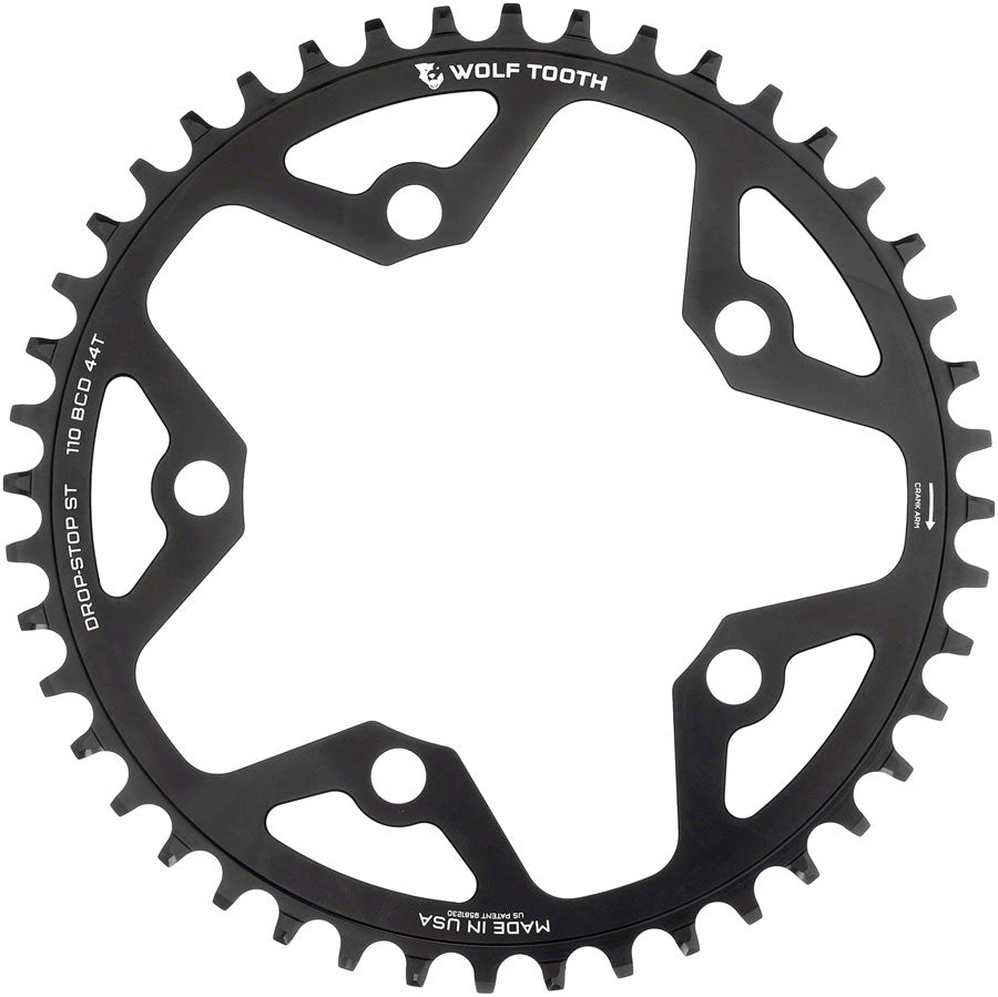 Wolf Tooth 110 BCD Gravel, CX and Road Chainring - 44t, 110 BCD, 5-Bolt, Drop-Stop ST, For Shimano HG+ and KMC 12-Speed Buy Cheap Discount