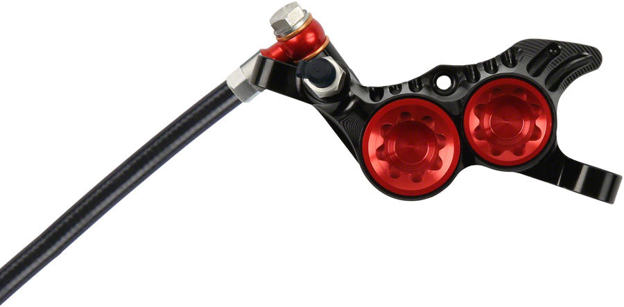 Hope Tech 4 V4 Disc Brake and Lever Set - Rear, Hydraulic, Post Mount, Red Brand New Unisex Sale Online