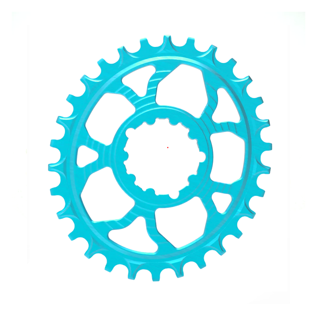 5Dev 7075 12% Oval Chainring Teal, SRAM 3 Bolt, 30 Tooth, 3mm Offset Free Shipping Sale Online