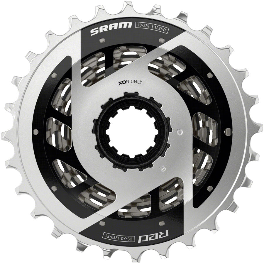 SRAM RED XG-1290 Cassette - 12-Speed, 10-28t, For XDR Driver Body, Silver, E1 Clearance Nicekicks