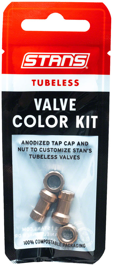 Stan's Tubeless Valve Stem Cap Color Kit - Copper, Pair