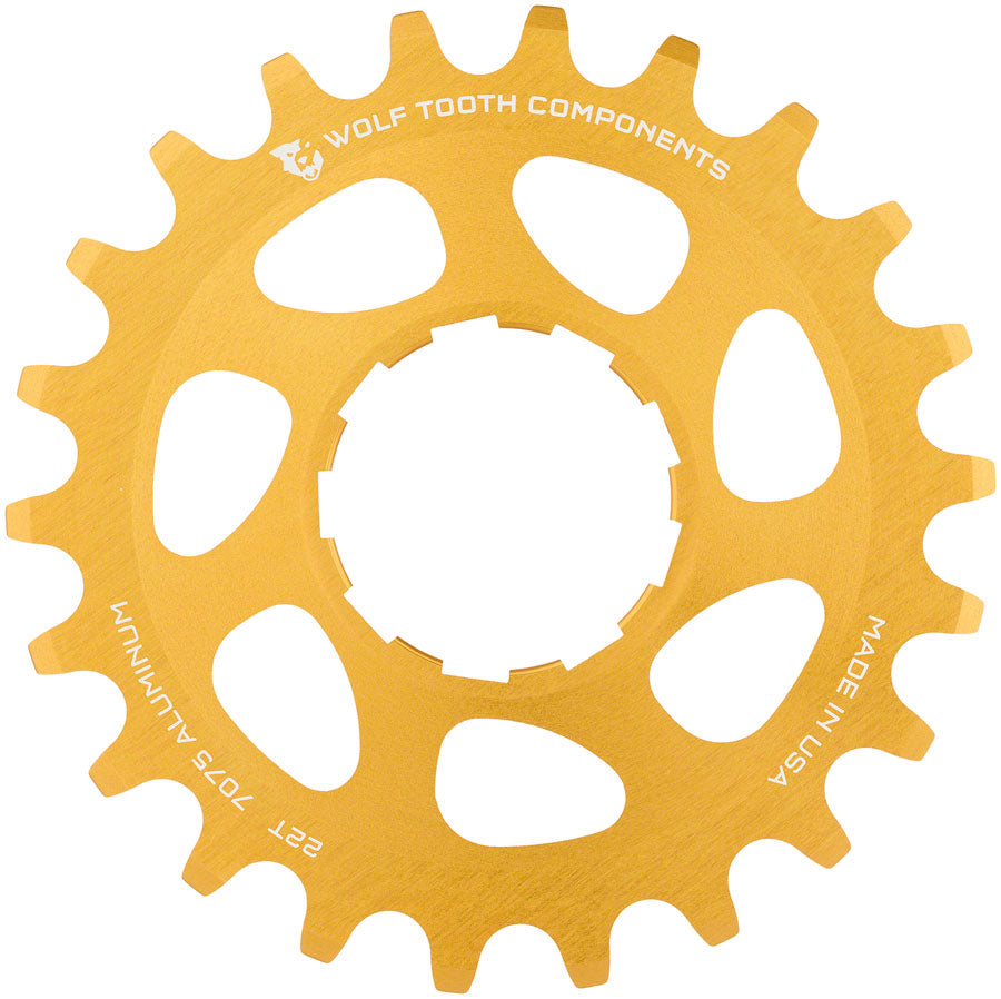 Wolf Tooth Single Speed Aluminum Cog - 22t, Compatible with 3/32 Chains, Gold Free Shipping Inexpensive