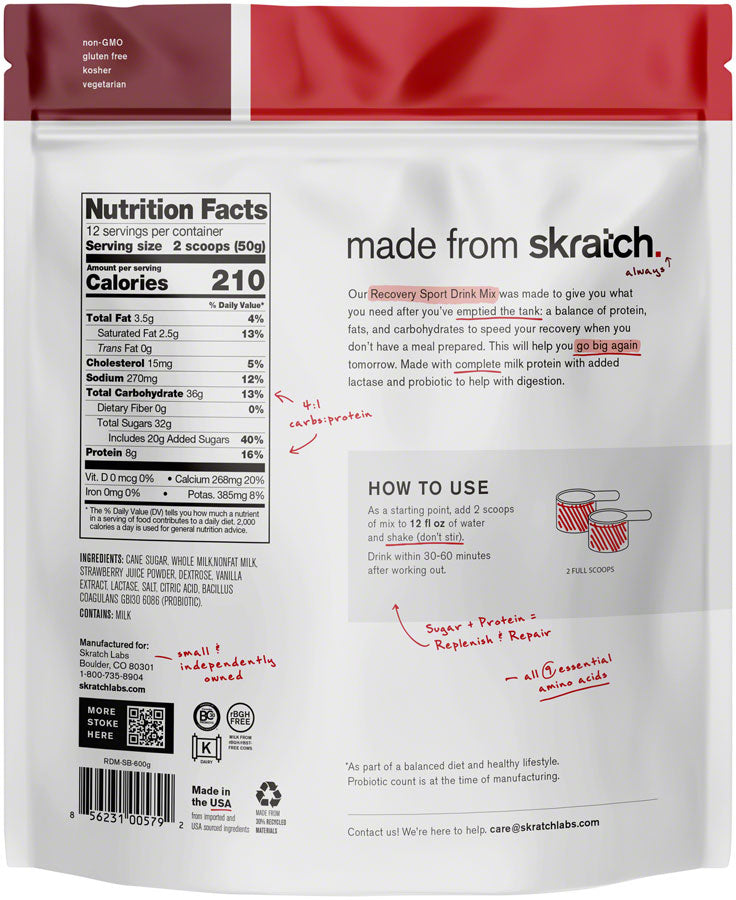 Skratch Labs Recovery Sport Drink Mix - Strawberries and Cream, 12-Serving Resealable Pouch Sale 2025 Newest