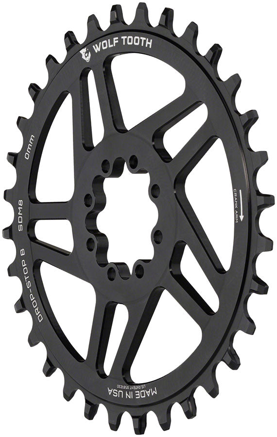 Wolf Tooth Direct Mount Chainring - 34t, SRAM Direct Mount, Drop-Stop B, For SRAM 8-Bolt Cranksets, 0mm Offset, Black Outlet Sale Online