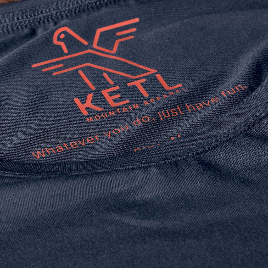 KETL Mtn Departed Featherweight Performance Travel Tee - Men's Athletic Lightweight Packable Short Sleeve Shirt Navy