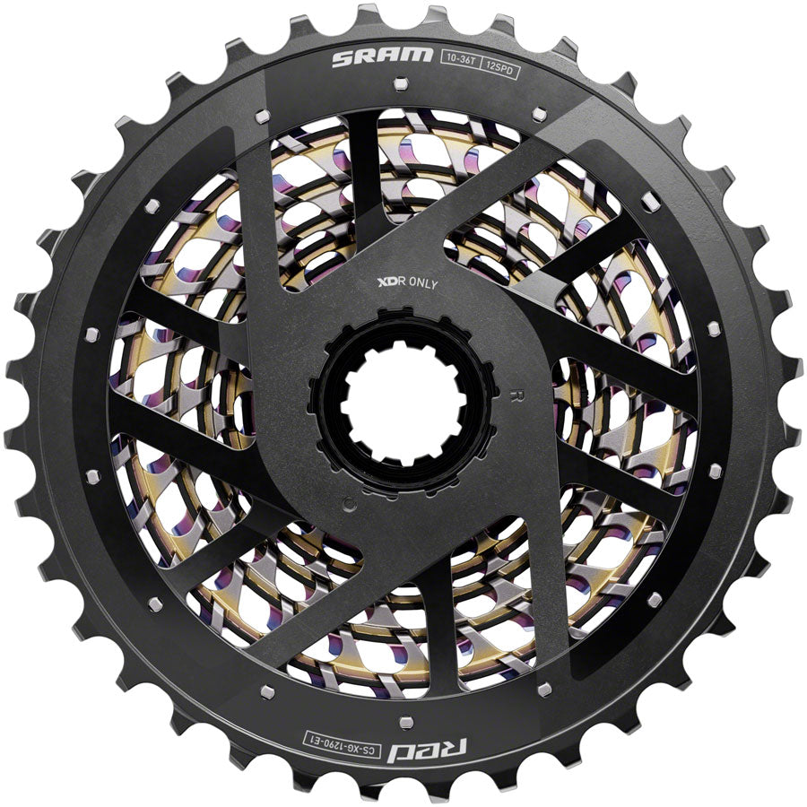 SRAM RED XG-1290 Cassette - 12-Speed, 10-36t, For XDR Driver Body, Rainbow, E1 Huge Surprise