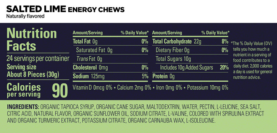 GU Energy Chews - Salted Lime, Box of 12 Bags Cheap 100% Original