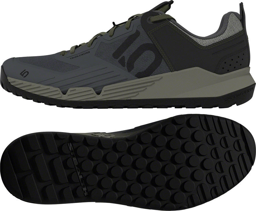 Five Ten Trailcross XT Flat Shoes - Men's, Gray Six/Core Black/Olive Strata, 8