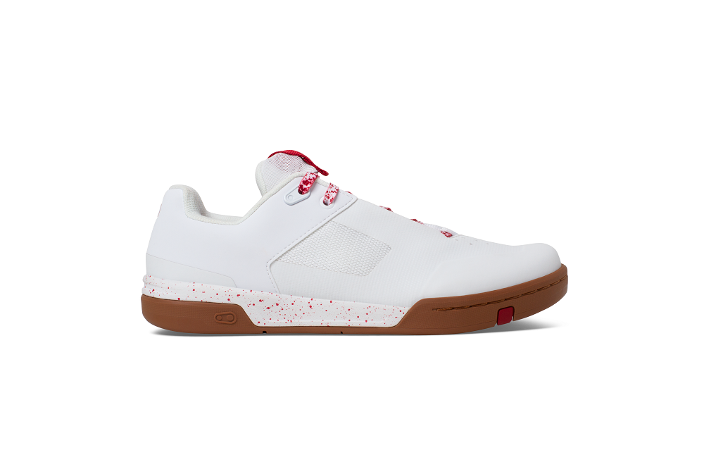 Crank Brothers Stamp Lace Men's Flat Shoe - White/Red Gum Outsole, Size 11