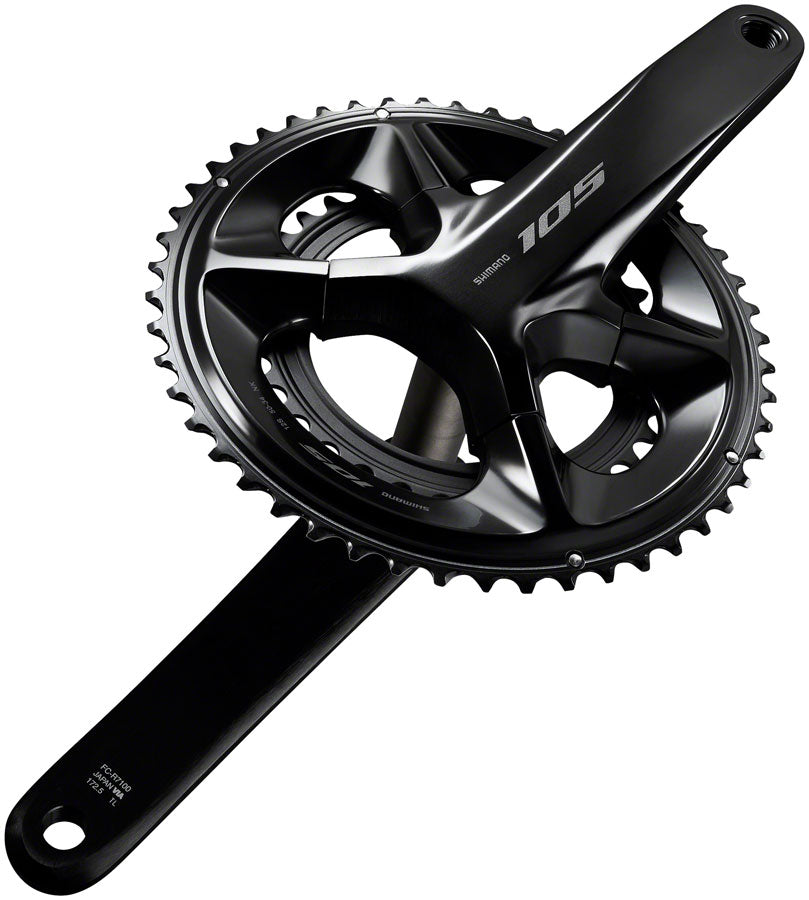 Shimano 105 FC-R7100 Crankset - 170mm, 12-Speed, 50/34t, 110 Asymmetric BCD, Hollowtech II Spindle Interface, Black Buy Cheap Countdown Package