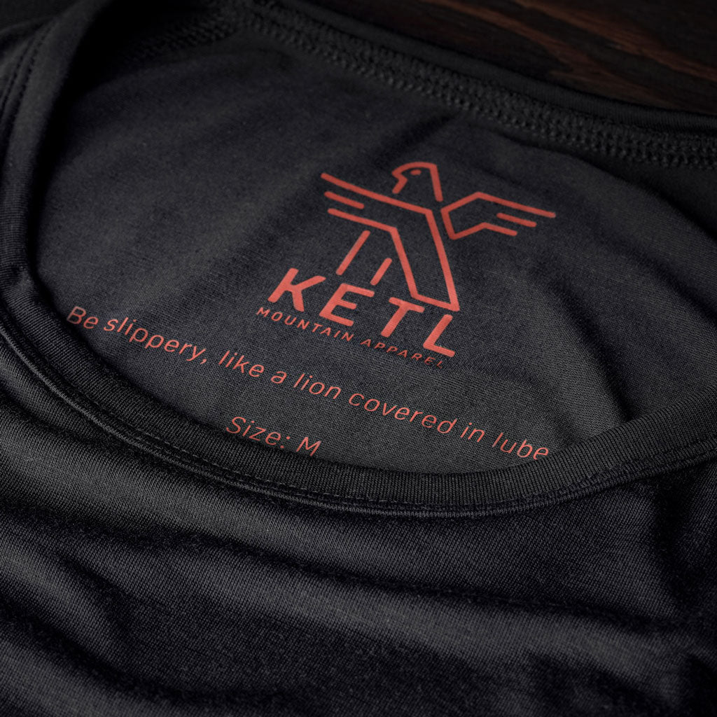 KETL Mtn Departed Featherweight Performance Travel Tee - Men's Athletic Lightweight Packable Long Sleeve Shirt Black