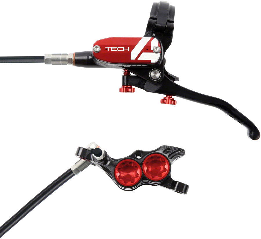 Hope Tech 4 E4 Disc Brake and Lever Set - Front, Hydraulic, Post Mount, Red Free Shipping Big Sale