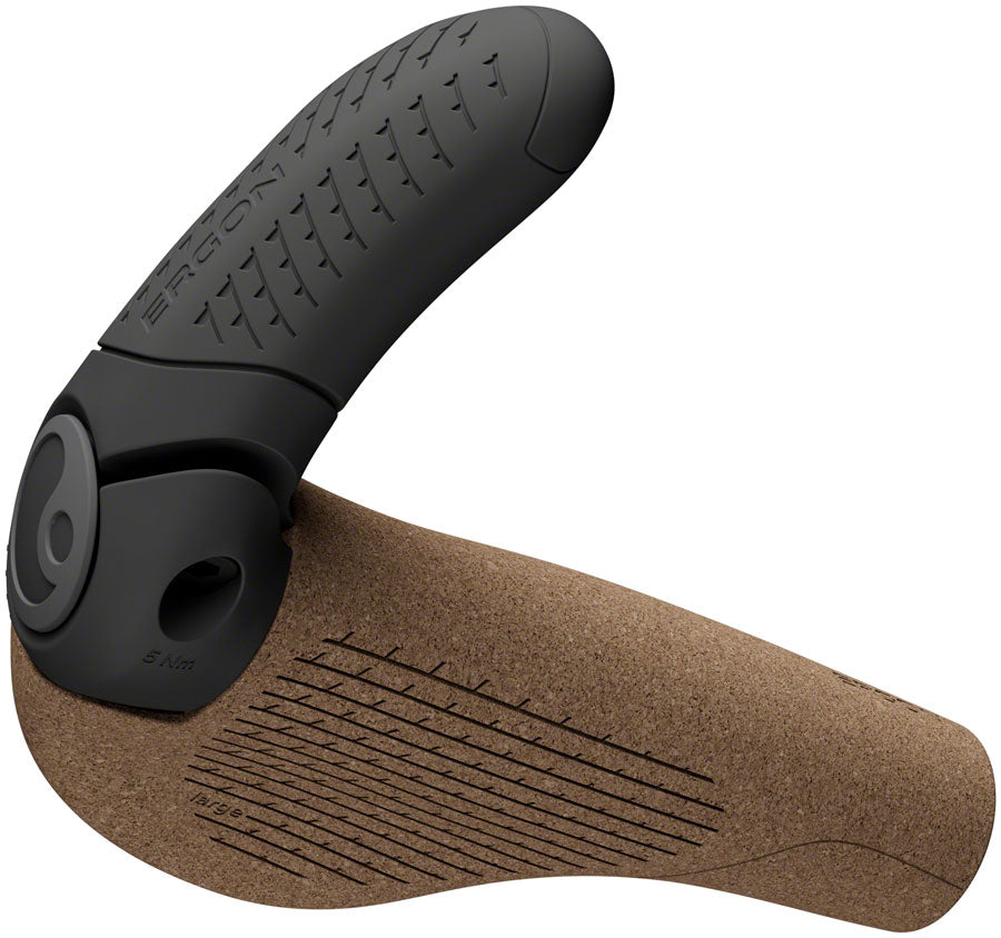 Ergon GP3 Evo BioKork Grips - Lock-On, Large, Black/Tan For Nice For Sale