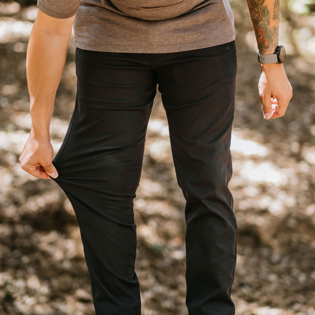 KETL Mtn Tomfoolery Travel Pants 34 Inseam: Stretchy, Packable, Casual Chino Style W/ Zipper Pockets - Black Men's
