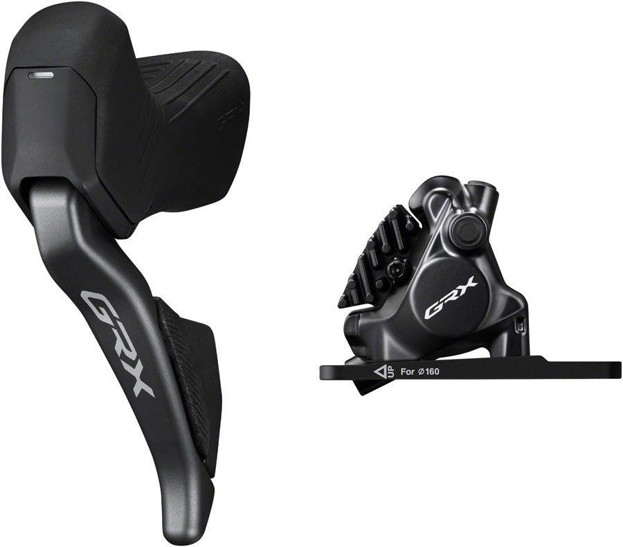 Shimano GRX ST-RX825 Di2 Shift/Brake Lever with BR-RX820 Hydraulic Disc Brake Caliper - Left/Front, 2x, Flat Mount Sale Popular