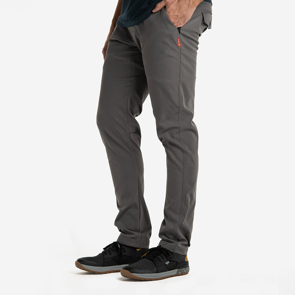KETL Mtn Tomfoolery Travel Pants 34 Inseam: Stretchy, Packable, Casual Chino Style W/ Zipper Pockets - Grey Men's