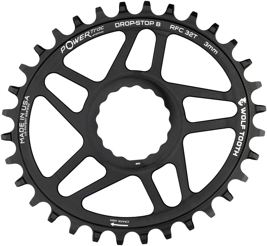 Wolf Tooth Elliptical Direct Mount Chainring - 32t, RaceFace/Easton CINCH Direct Mount, Drop-Stop B, For Boost Cranks, Discount Visit New