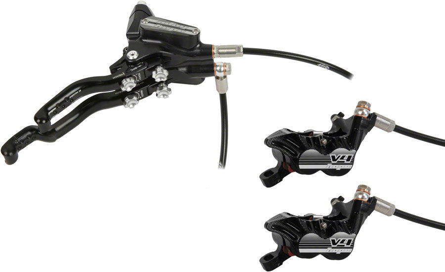 Hope Tech 3 V4 Duo Disc Brake and Lever - Right Hand, Front and Rear, Hydraulic, Post Mount, Black Cost Cheap Pice