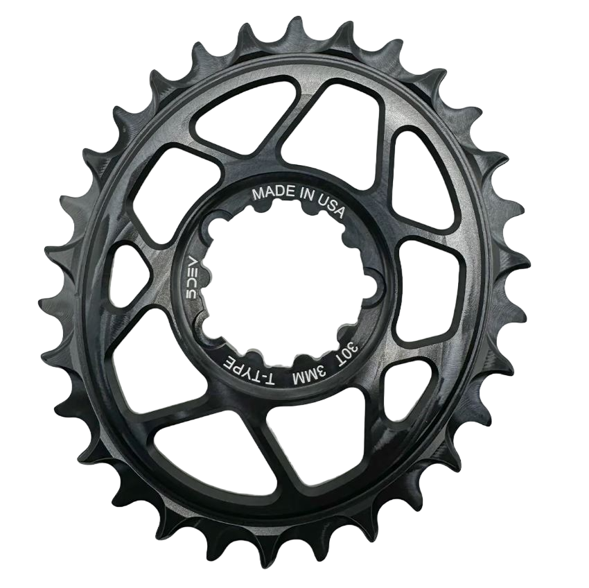 5Dev T-Type Aluminum Oval Chainring, Black, SRAM 3 Bolt, 30 Tooth, 3mm Offset Cheap Best Pices