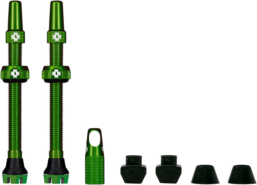 Muc-Off V2 Tubeless Valve Kit - Green, 44mm, Pair Get Authentic