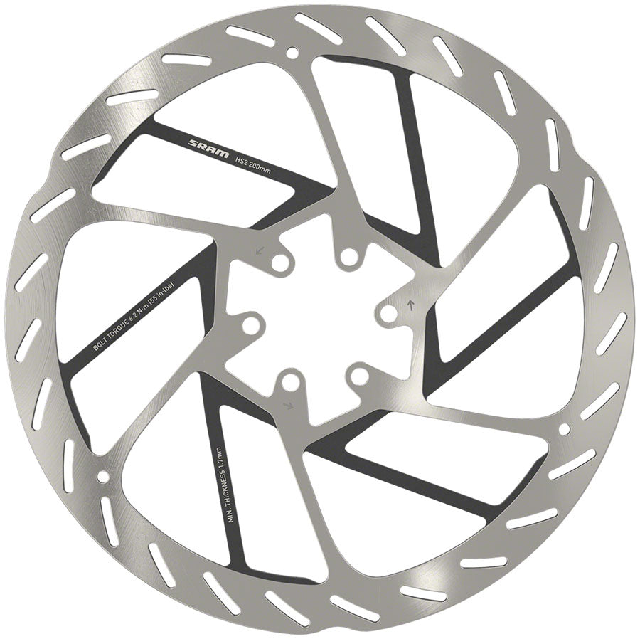 SRAM HS2 Disc Brake Rotor - 200mm, 6-Bolt, Rounded, Silver/Black Clearance Tumblr