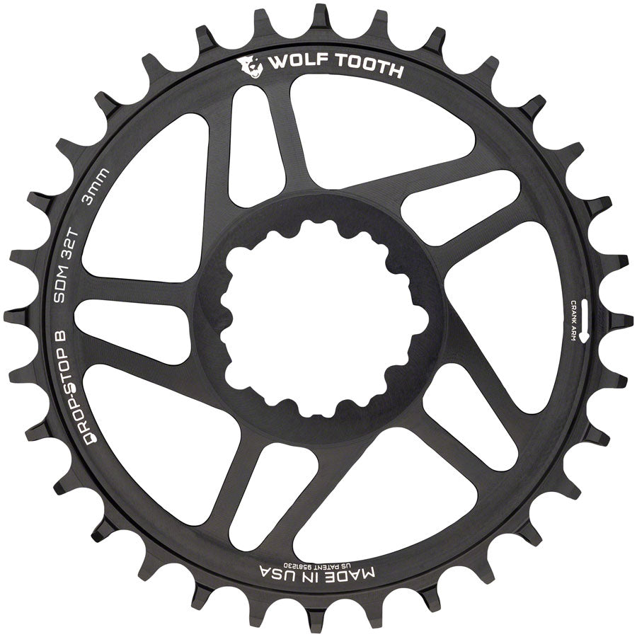 Wolf Tooth Direct Mount Chainring - 30t, SRAM Direct Mount, Drop-Stop B, For SRAM 3-Bolt Boost Cranks, 3mm Offset, Black Free Shipping Recommend