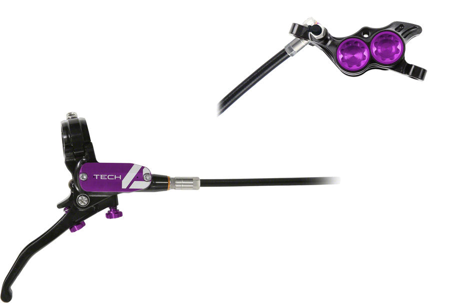 Hope Tech 4 E4 Disc Brake and Lever Set - Rear, Hydraulic, Post Mount, Purple Cheap Sale From China