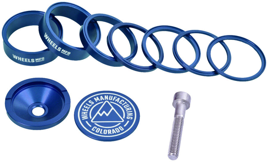 Wheels Manufacturing Pro StackRight Headset Spacer Kit - Blue Wide Range Of Sale Online