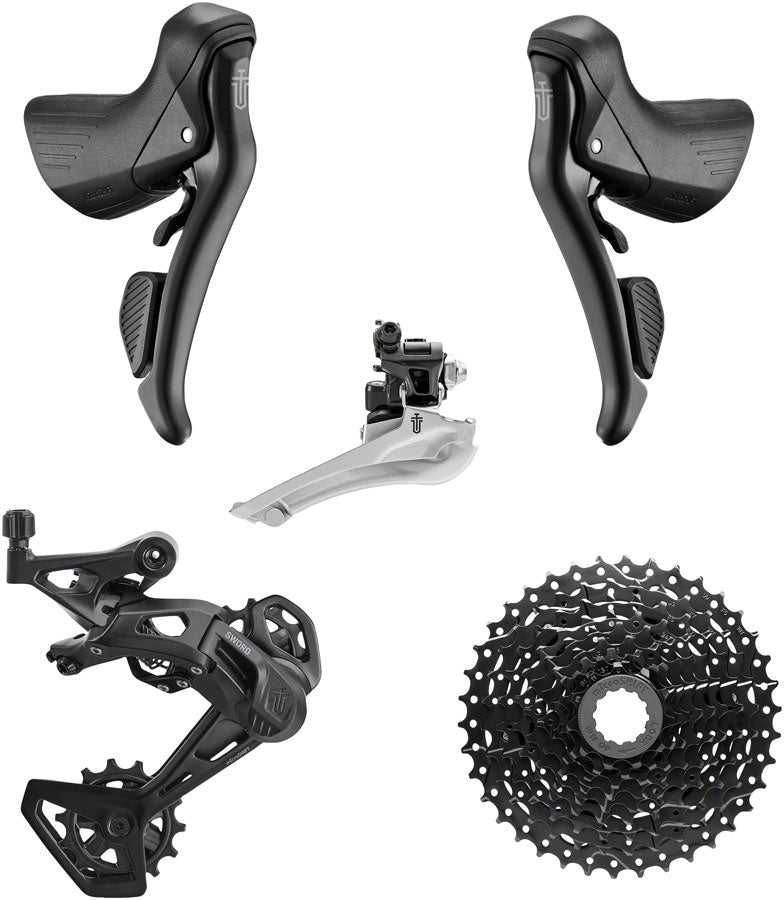 microSHIFT Sword Black 2x9-Speed Groupset - Includes Brake/Shifters, Front Derailler Braze-On, Rear Derailleur Long Cheap Sale Choice