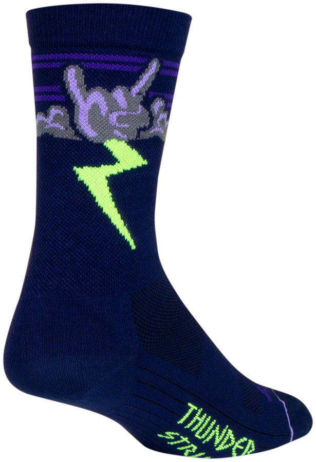 SockGuy Thunder Crew Socks - 6, Navy/Purple/Green, Large/X-Large Finishline Cheap Online