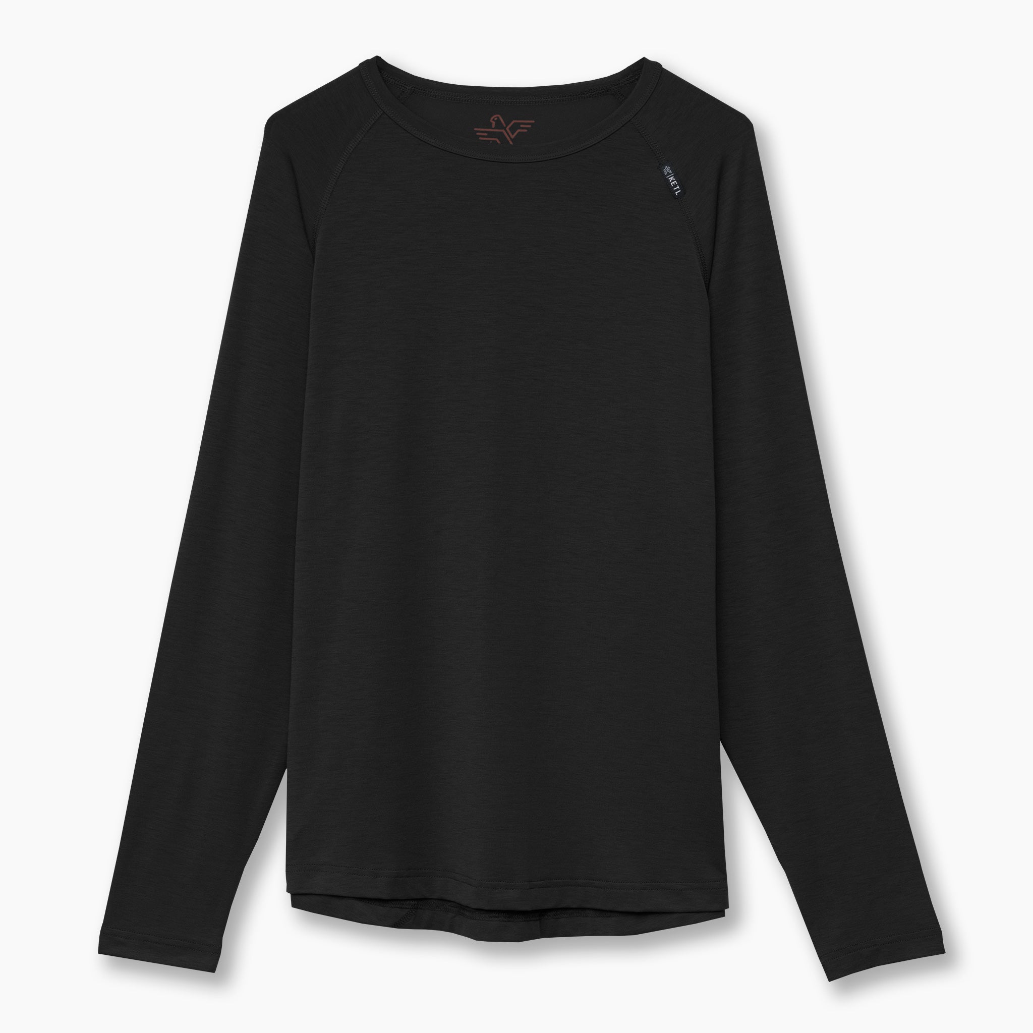KETL Mtn Departed Featherweight Performance Travel Tee - Men's Athletic Lightweight Packable Long Sleeve Shirt Black