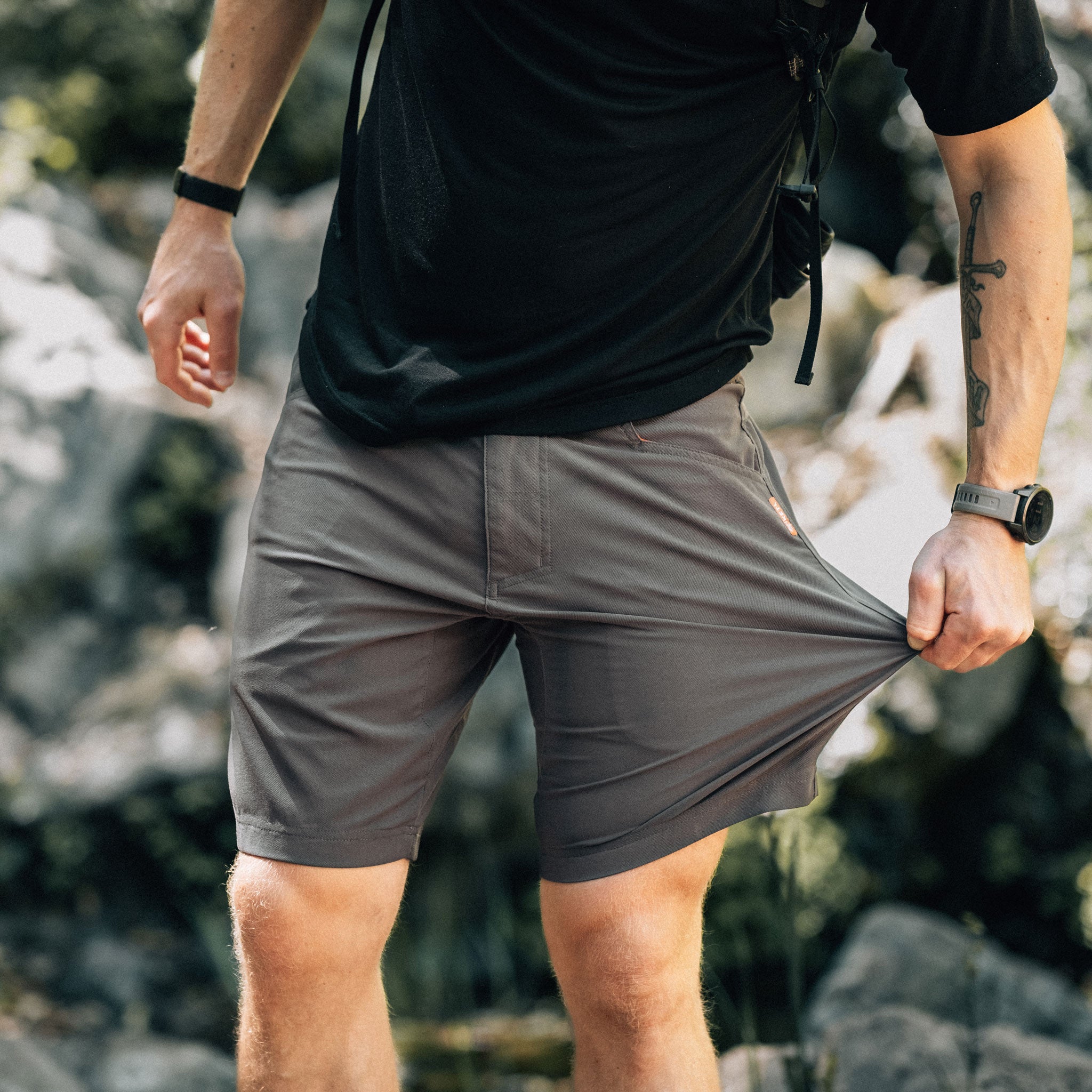 KETL Mtn Shenanigan Hiking Shorts - Lightweight, Stretchy, Packable Men's Travel Shorts Grey Men's