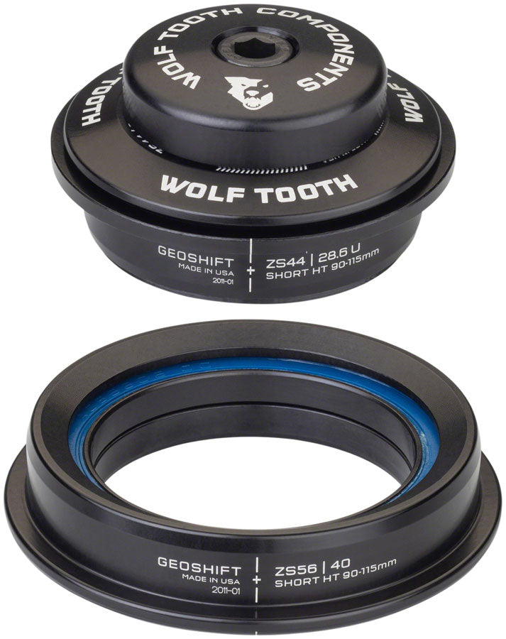 Wolf Tooth GeoShift Performance Angle Headset - 1 Deg, Short, ZS44/ZS56, Black Recommend Online
