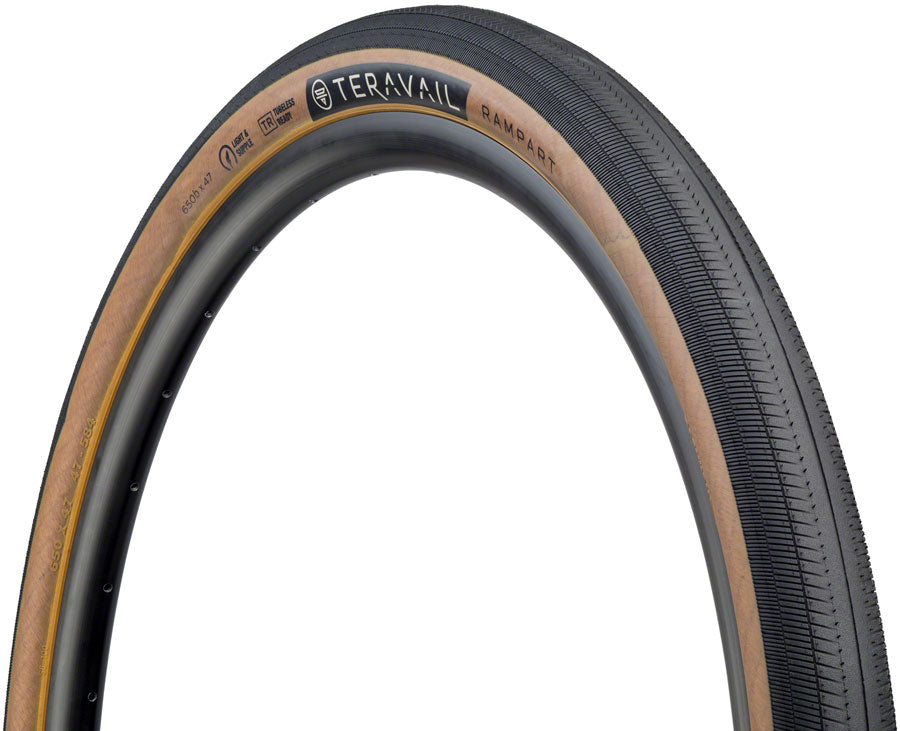Teravail Rampart Tire - 650b x 47, Tubeless, Folding, Tan, Light and Supple, Fast Compound Factory Outlet