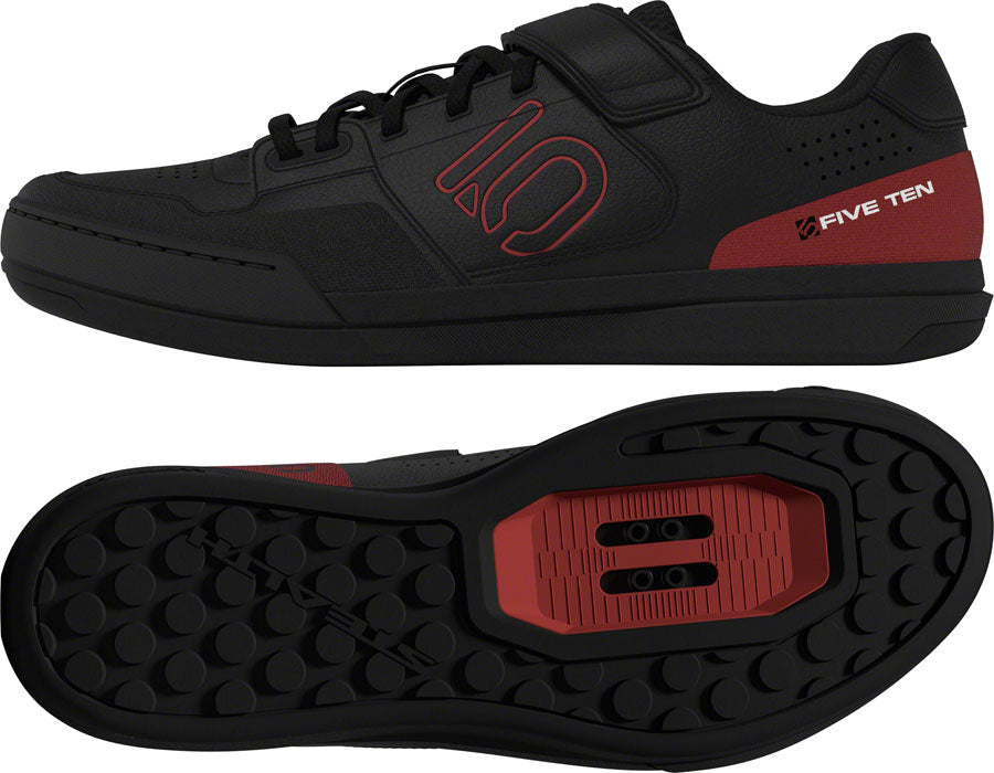 Five Ten Hellcat Mountain Clipless Shoes - Men's, Core Black/Red/FTWR White, 9.5
