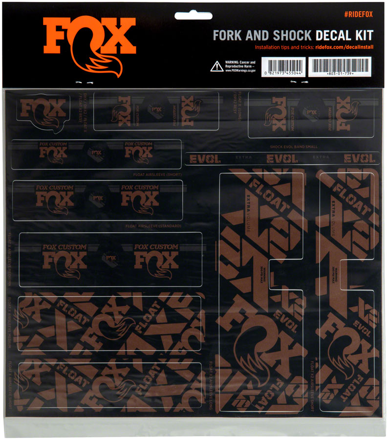 FOX Fork and Shock Decal Kit - Root Beer Sale Deals