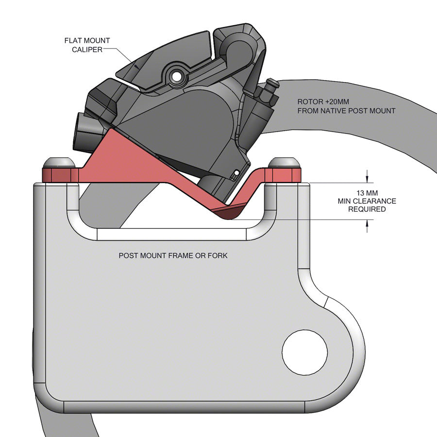 Wolf Tooth Disc Brake Adapter - Post to Flat Mount, +20mm With Paypal Low Pice