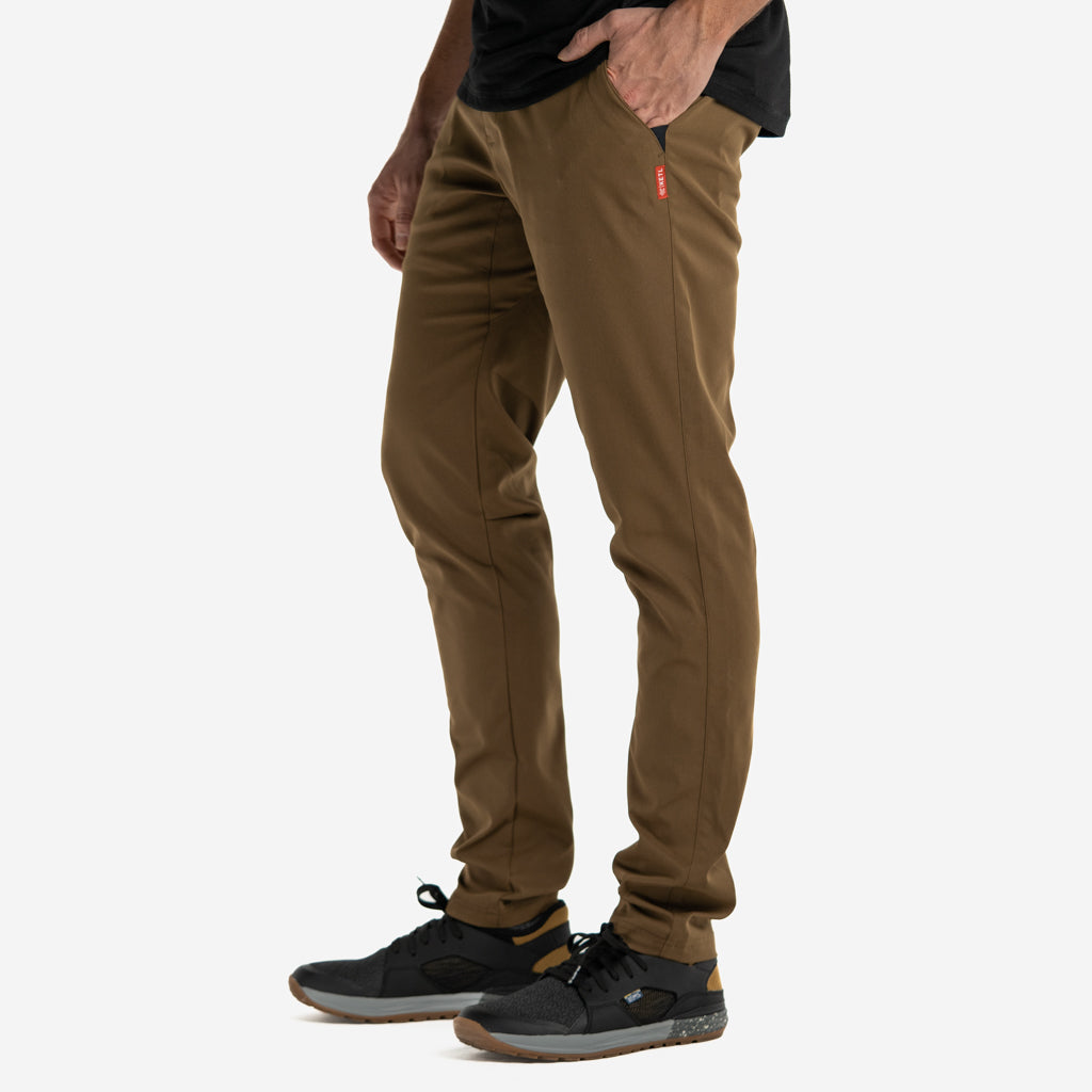 KETL Mtn Tomfoolery Travel Pants 34 Inseam: Stretchy, Packable, Casual Chino Style W/ Zipper Pockets - Brown Men's