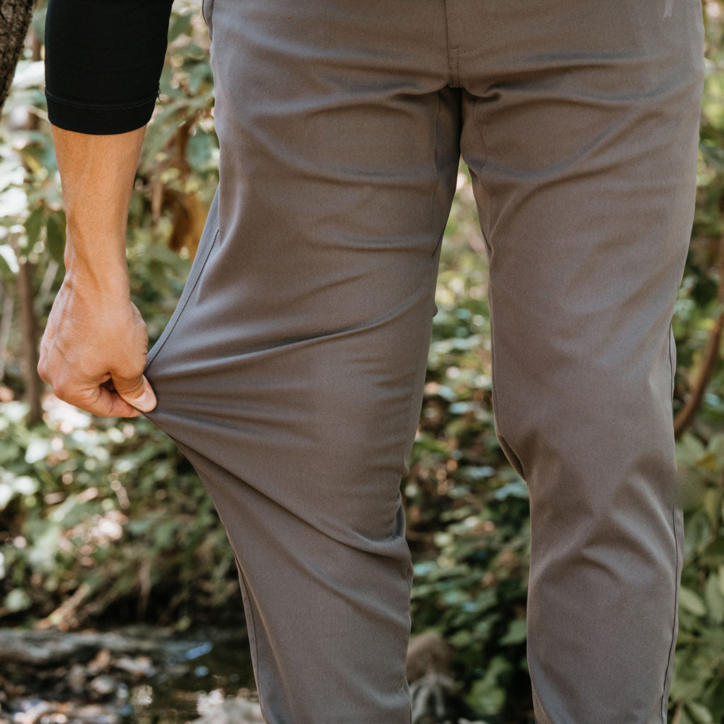 KETL Mtn Tomfoolery Travel Pants 34 Inseam: Stretchy, Packable, Casual Chino Style W/ Zipper Pockets - Grey Men's