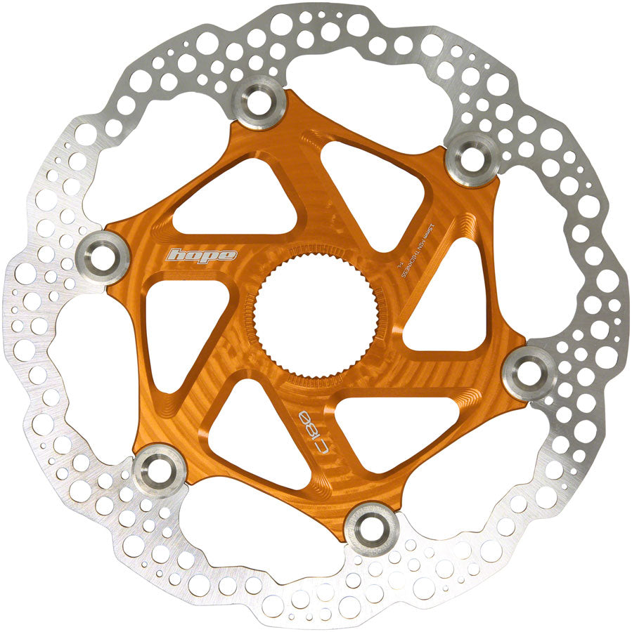 Hope MTB Floating Centre-Lock Disc Brake Rotor - 180mm, Center-Lock, Orange Great Deals Sale Online